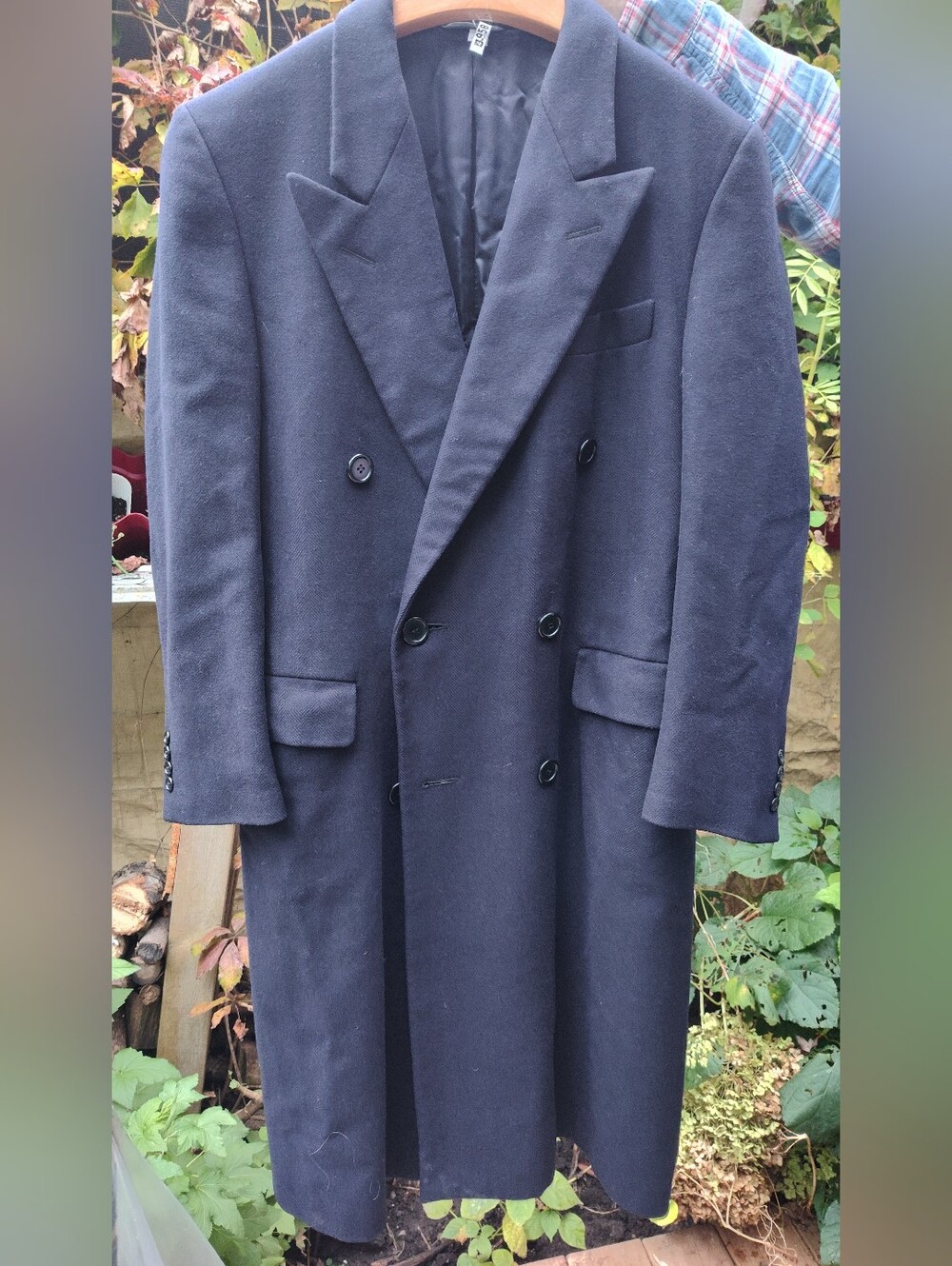 Vintage Samuelsohn Men's Double-Breasted Navy Long Coat Made In Canada